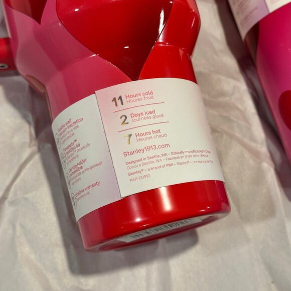 Stanley Rouge Heart Gradient Bundle 40oz Quencher, 16oz Aero Light, Straw Charms - Picture 7 of 11